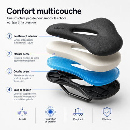 SelloZen – Selle de Vélo Ergonomique Anti-Douleur