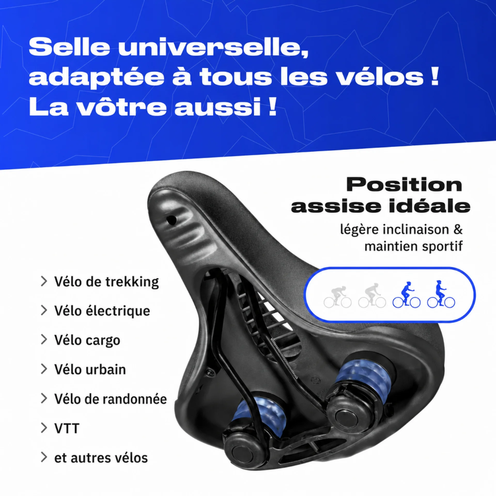 [comfort] Selle SelloZen Comfort Plus compatible avec vélo de trekking, vélo électrique et vélo cargo