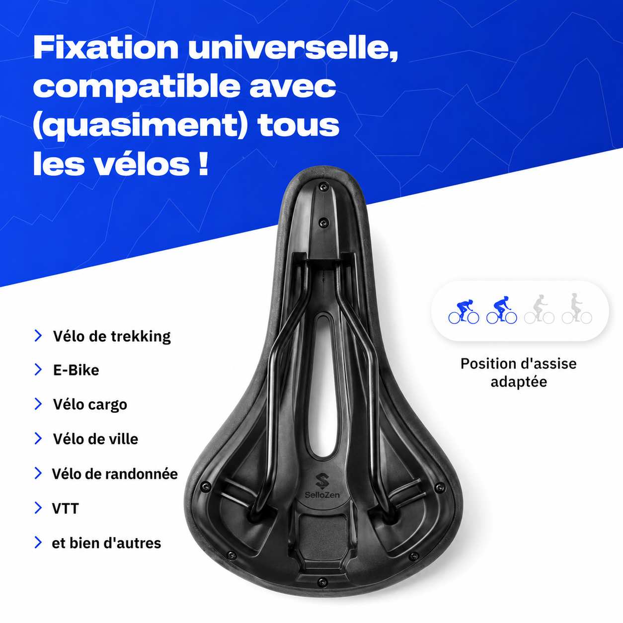 SelloZen – Selle de Vélo Ergonomique Anti-Douleur