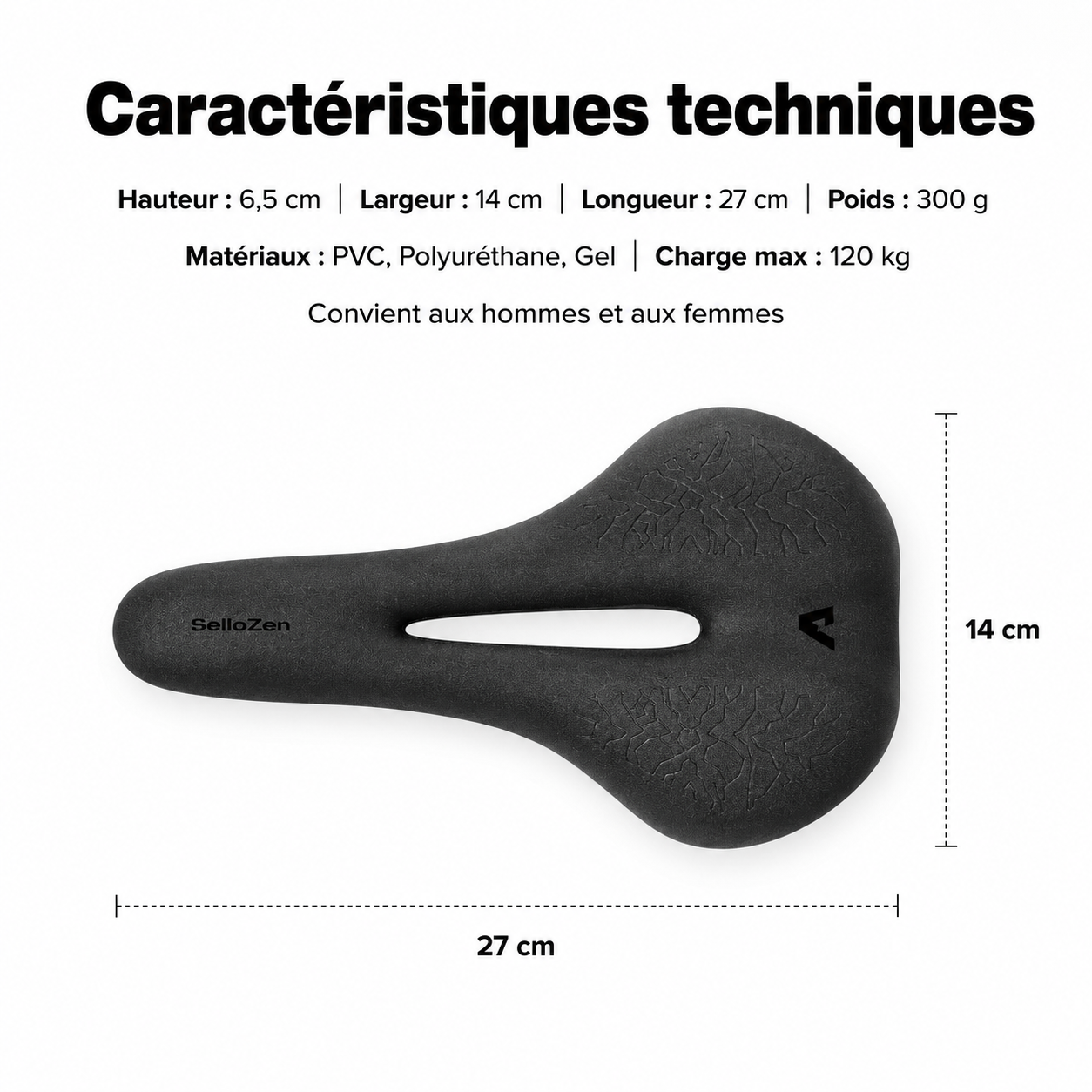 SelloZen – Selle de Vélo Ergonomique Anti-Douleur